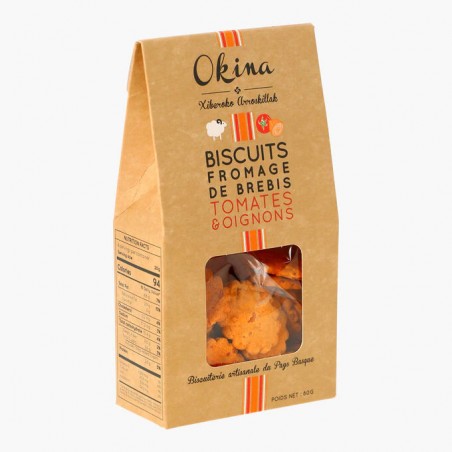 Biscuits fromage de brebis, tomates & oignons