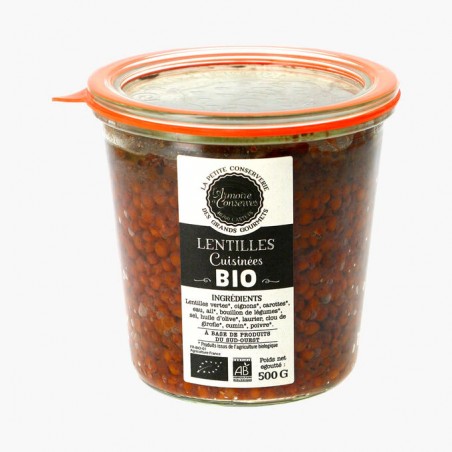 Organic cooked lentils