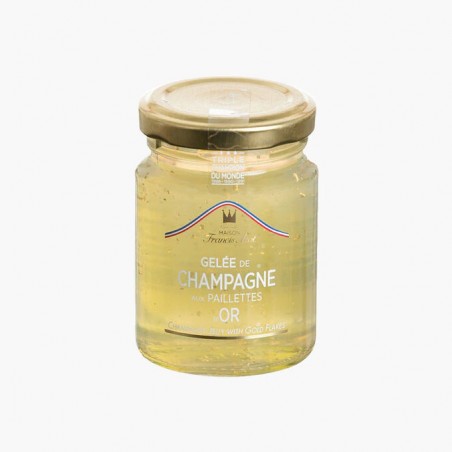 Champagne jelly with gold flakes